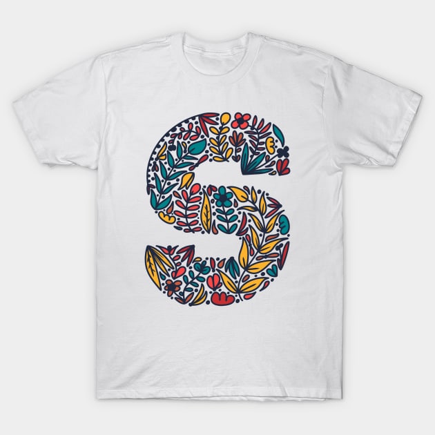 Tropical Letter S T-Shirt by Cascade Patterns